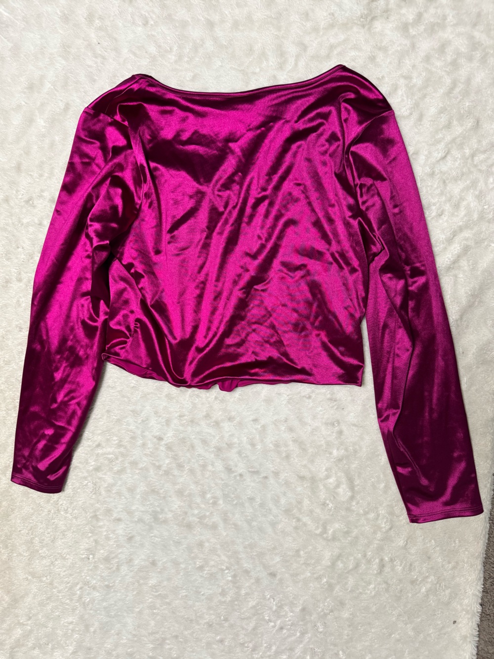 NWT- EXPRESS Body Contour Satin Long Sleeve Corset top - Picture 4 of 13